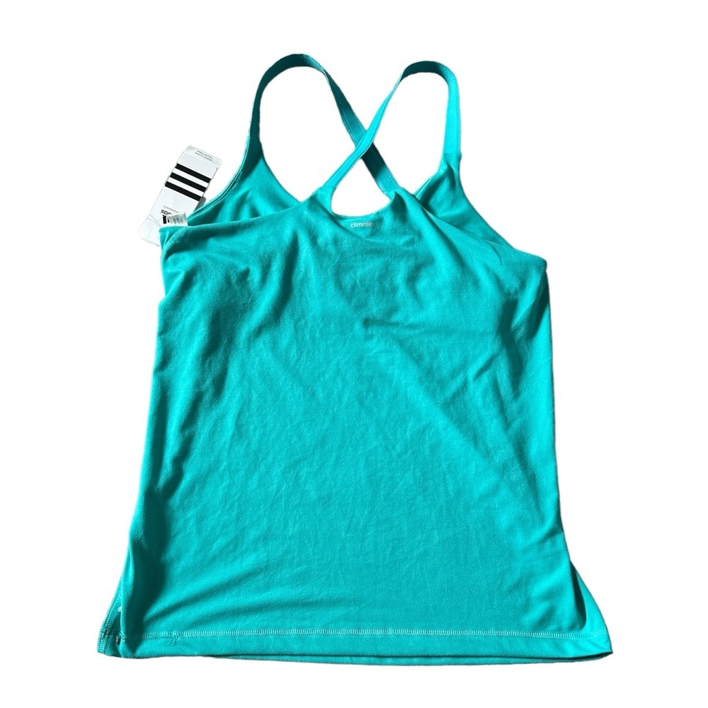 🔵 SALE 3/$25 ADIDAS EMPOWER TANK ULTRA GREEN TEAL AQUA TOP M - Picture 2 of 9